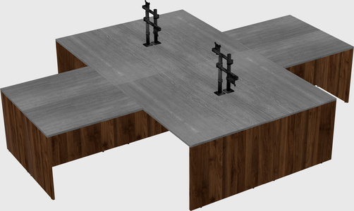 Quad l-shaped office desks