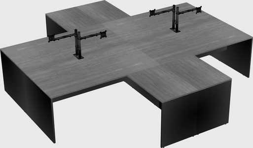 Quad l-shaped office desks