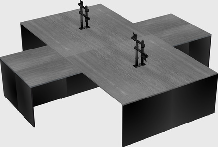 Quad l-shaped office desks