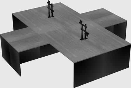 Quad l-shaped office desks