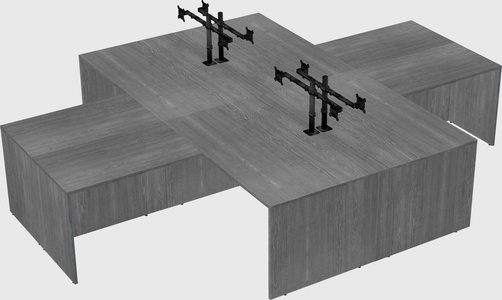 Quad l-shaped office desks