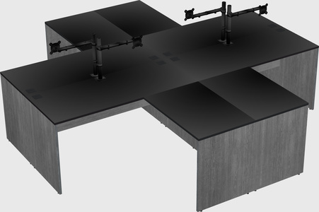 Quad l-shaped office desks