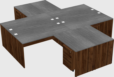 Quad l-shaped office desks