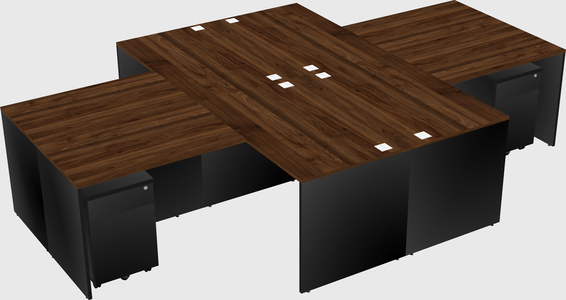 Quad l-shaped office desks