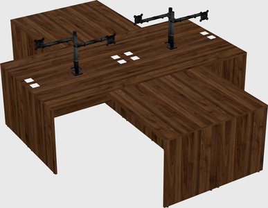 Quad l-shaped office desks