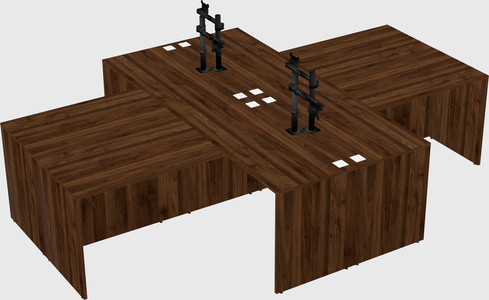 Quad l-shaped office desks