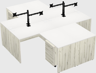 Quad l-shaped office desks