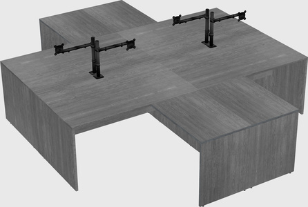 Quad l-shaped office desks