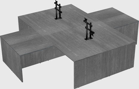 Quad l-shaped office desks