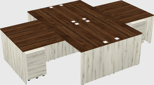 Quad l-shaped office desks