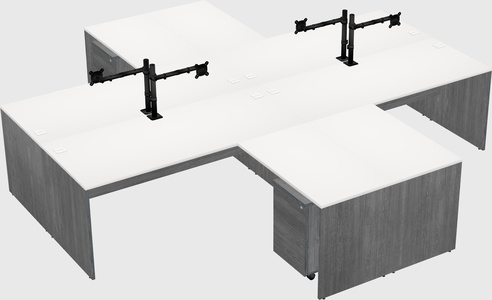 Quad l-shaped office desks