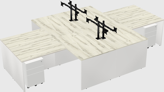 Quad l-shaped office desks