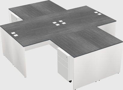 Quad l-shaped office desks