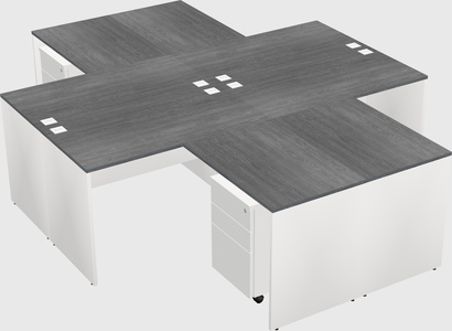 Quad l-shaped office desks
