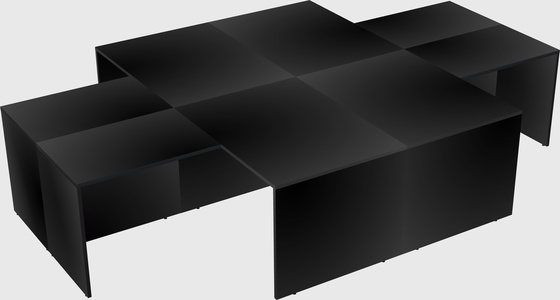 Quad l-shaped office desks