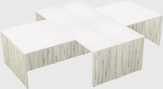 Quad l-shaped office desks
