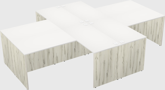 Quad l-shaped office desks
