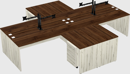 Quad l-shaped office desks