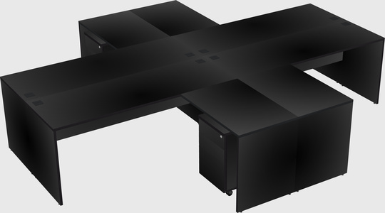 Quad l-shaped office desks