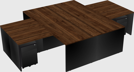 Quad l-shaped office desks