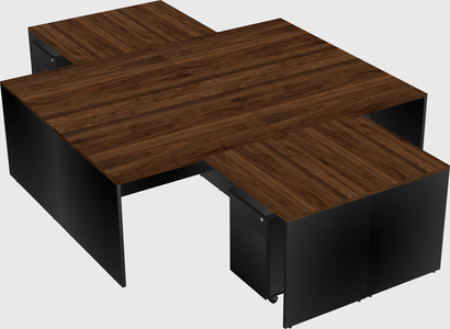 Quad l-shaped office desks