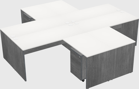 Quad l-shaped office desks