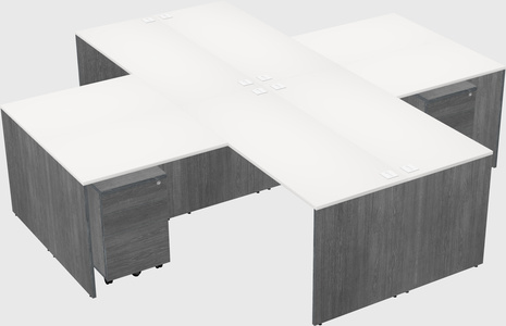 Quad l-shaped office desks
