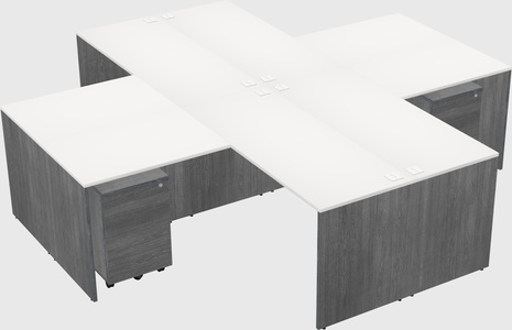 Quad l-shaped office desks