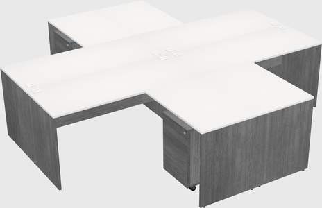 Quad l-shaped office desks