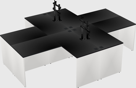 Quad l-shaped office desks