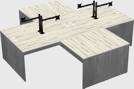 Quad l-shaped office desks