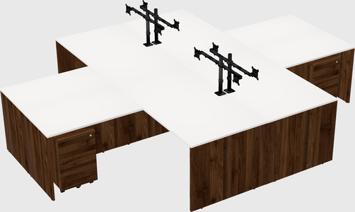 Quad l-shaped office desks