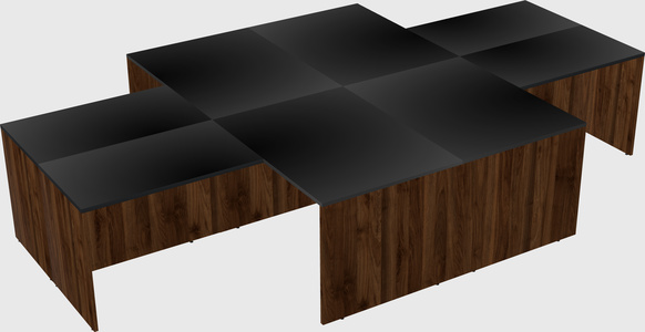 Quad l-shaped office desks