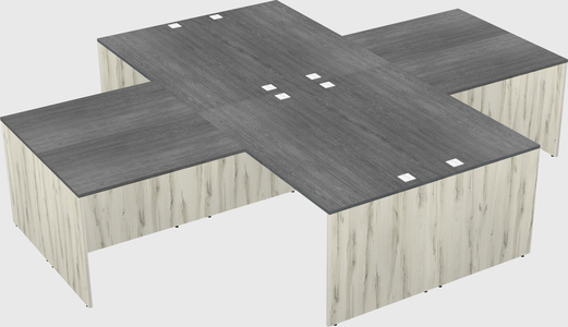 Quad l-shaped office desks