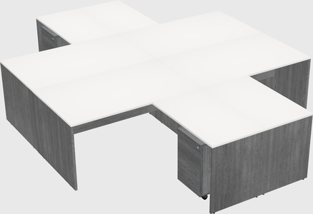 Quad l-shaped office desks