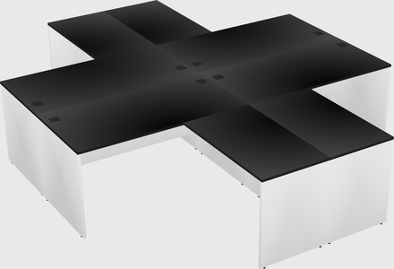 Quad l-shaped office desks