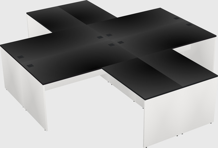 Quad l-shaped office desks