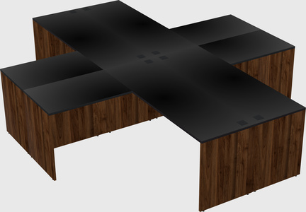 Quad l-shaped office desks