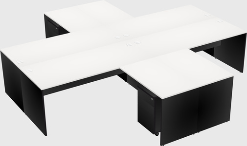 Quad l-shaped office desks