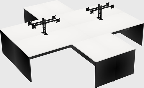 Quad l-shaped office desks