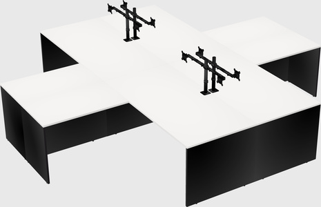 Quad l-shaped office desks