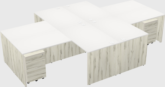 Quad l-shaped office desks