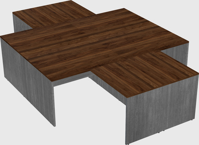 Quad l-shaped office desks