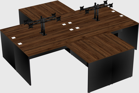 Quad l-shaped office desks