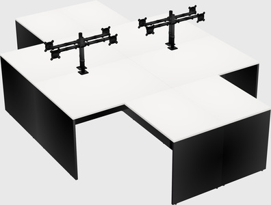 Quad l-shaped office desks