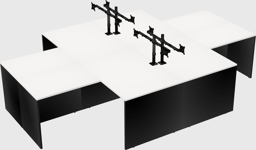 Quad l-shaped office desks
