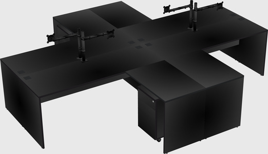 Quad l-shaped office desks