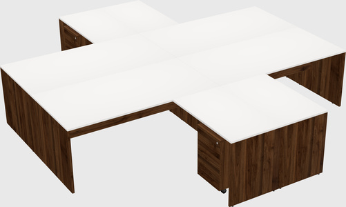 Quad l-shaped office desks