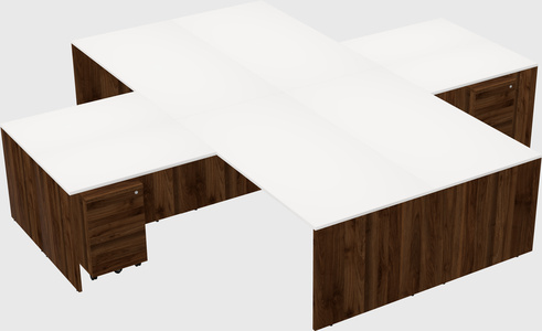 Quad l-shaped office desks