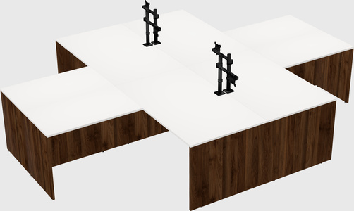 Quad l-shaped office desks